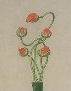 Ruud Verkerk - Vaasje met rode Papavers., Antiek en Kunst