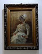 Italiaanse school (XX) - Senza titolo - Donna in poltrona in, Antiek en Kunst