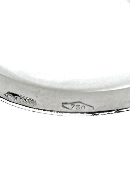 Zonder Minimumprijs - Ring - 18 karaat Witgoud Saffier -, Handtassen en Accessoires, Ringen