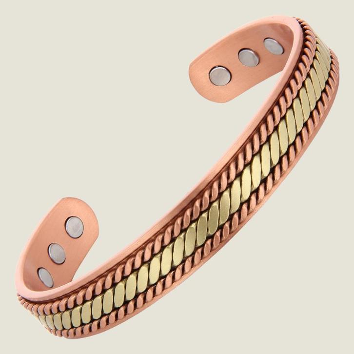 Koperen gezondheids-klemarmband met 6 magneten – 19 cm, Sport en Fitness, Gezondheidsproducten en Wellness, Ophalen of Verzenden