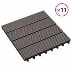 vidaXL Terrastegels 30x30 cm 1 m² HKC donkerbruin 11 st, Verzenden, Nieuw
