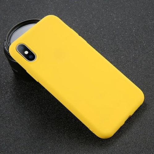 iPhone X Ultraslim Silicone Hoesje TPU Case Cover Geel, Télécoms, Téléphonie mobile | Housses, Coques & Façades | Apple iPhone