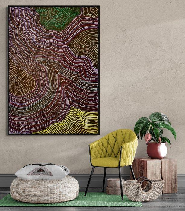 Lao Gonzalez - Vibrant Wavy Abstract, XL, No Reserve, Antiek en Kunst, Kunst | Schilderijen | Modern