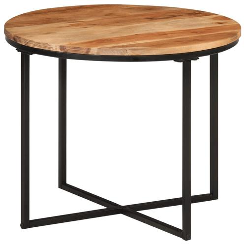 vidaXL Salontafel 55x55x45 cm massief acaciahout en ijzer, Huis en Inrichting, Tafels | Salontafels, Nieuw, Verzenden