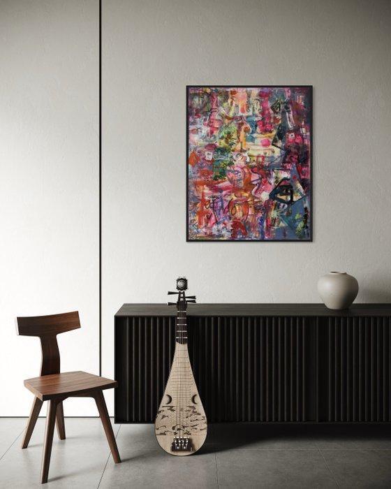 Villafuerte - Clown - XL, Antiek en Kunst, Kunst | Schilderijen | Modern