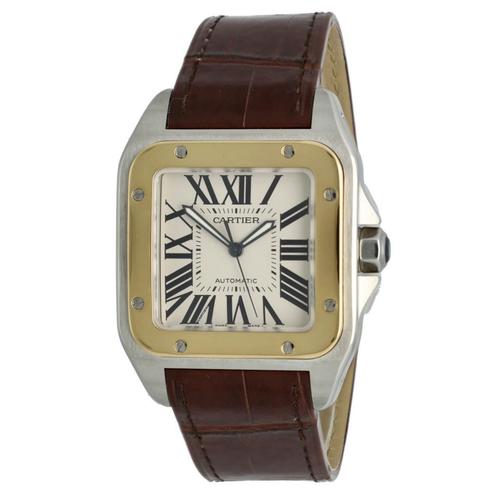 Cartier Santos 100 XL 2656 uit 2004, Handtassen en Accessoires, Horloges | Heren, Verzenden