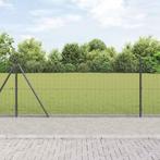 vidaXL Hek met Palen Grijs 1 x 100 m Staal, Tuin en Terras, Verzenden, Nieuw