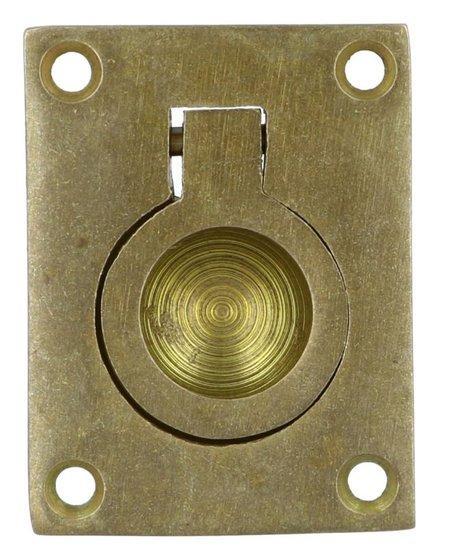 Intersteel Luikring recht 41mm x 31mm messing getrommeld, Huis en Inrichting, Kasten | Overige, Ophalen of Verzenden