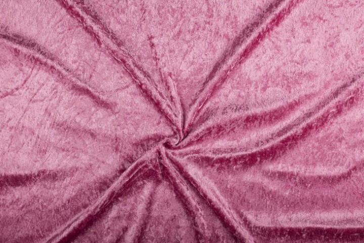 Velours donkerroze stof - 10m rol - Polyester - ACTIE!, Hobby en Vrije tijd, Stoffen en Lappen, Verzenden