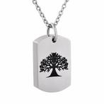 Ashanger RVS plaat tree of life + NAAM graveren herinnering, Nieuw