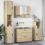 vidaXL Badkamermeubel Set 4 pcs Sonoma Eik Samengesteld Hout, Huis en Inrichting, Verzenden, Nieuw