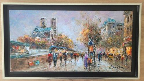 Christof Vevers (1962) - Les Quais ~ Notre Dame ~ Paris, Antiek en Kunst, Kunst | Schilderijen | Klassiek