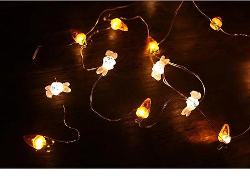 Ledlampjes met kleine konijntjes  en wortels 20 lampjes, Hobby en Vrije tijd, Knutselen, Nieuw