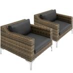 tectake Modulaire wicker set Villanova set 5 2-zitter met al, Tuin en Terras, Verzenden, Nieuw