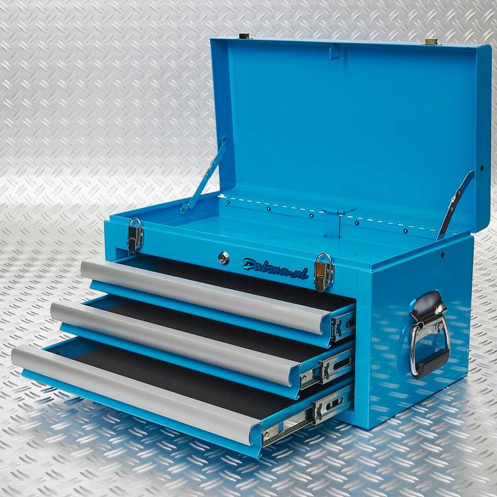 Datona Gereedschapskist met drie lades - blauw - Datona, Doe-het-zelf en Bouw, Gereedschapskisten, Ophalen of Verzenden