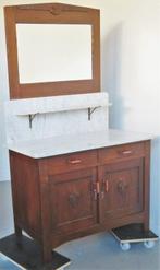 Hoog dressoir - Aluminium, Bakeliet, Carrara marmer, Eik,, Antiek en Kunst