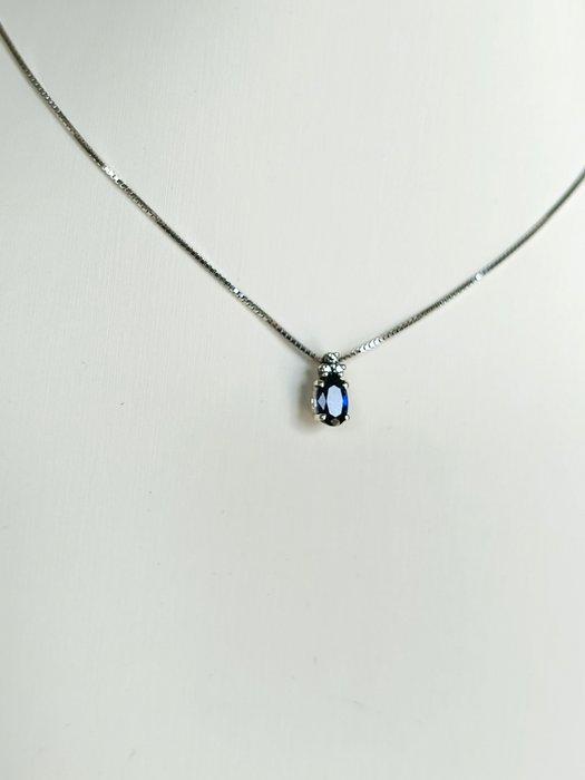 Zonder Minimumprijs - Ketting met hanger Zilver Diamant, Handtassen en Accessoires, Antieke sieraden