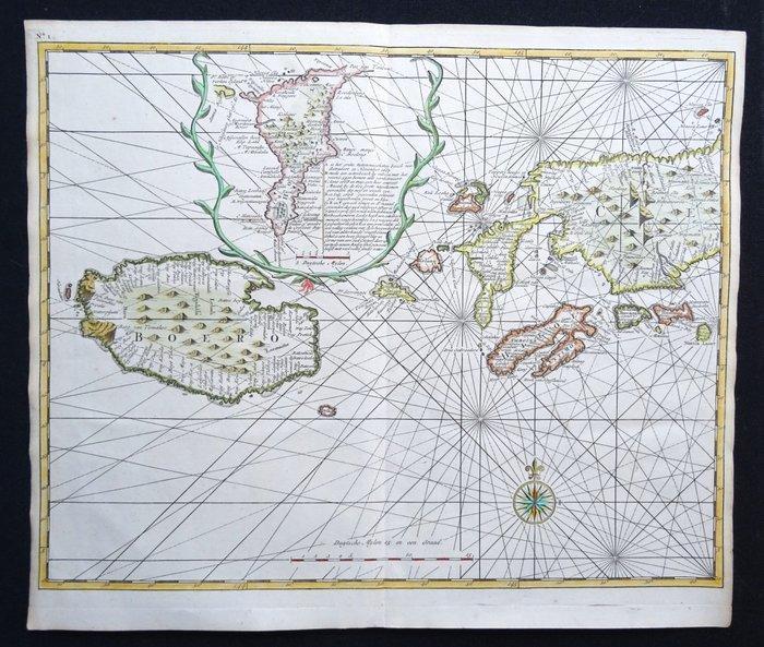 Indonésie - Molukken, Ambon, Banda Eilanden, Seram....; F., Boeken, Atlassen en Landkaarten