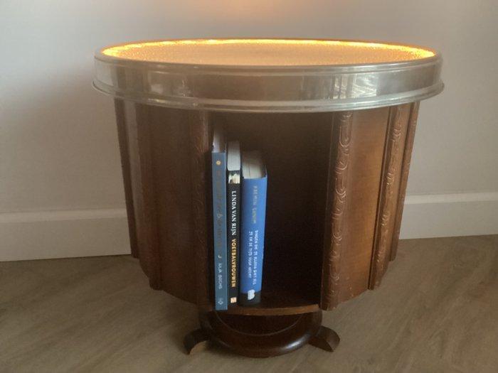 Boekenkast - Hout, Glas, Vernikkeld messing, Antiquités & Art, Art | Objets design