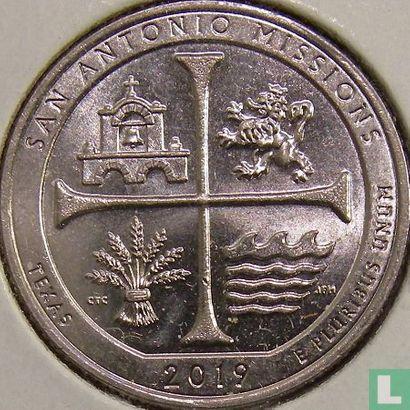 Verenigde Staten ¼ dollar 2019 (W) San Antonio Missions..., Postzegels en Munten, Munten | Amerika, Losse munt, Zilver, Verzenden