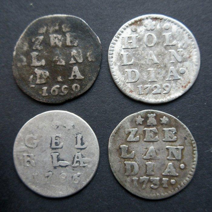 Nederland. 2 Stuivers of Dubbele Wapenstuivers 1699-1786 (4, Timbres & Monnaies, Monnaies | Pays-Bas