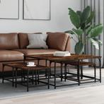 vidaXL 5-delige Tafeltjesset bewerkt hout gerookt, Verzenden, Nieuw