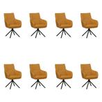 Set van 8 Leren draaibare eetkamerstoelen Fancy - Toledo, Ophalen of Verzenden