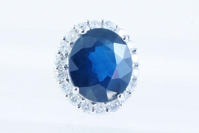 Zonder Minimumprijs - Hanger Platina - 1.54ct. tw. Saffier -, Handtassen en Accessoires, Antieke sieraden