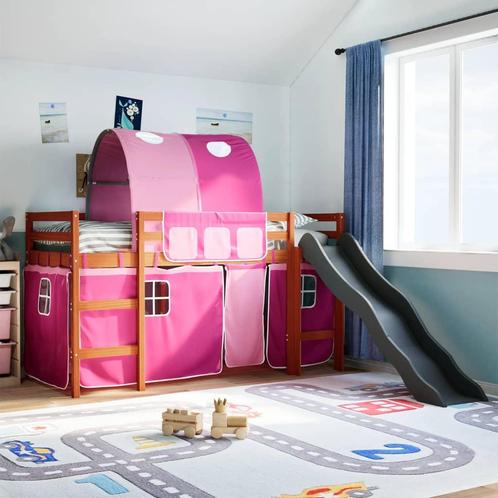 vidaXL Lit mezzanine enfants avec tunnel rose 80x200cm, Maison & Meubles, Chambre à coucher | Lits, Neuf, Envoi