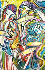 Hrasarkos (1975) - Trio - Tableau Grand Toile 75x115 cm -