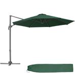 tectake Parasol Ø 300cm met voetpedaal en beschermhoes - gro, Tuin en Terras, Verzenden, Nieuw
