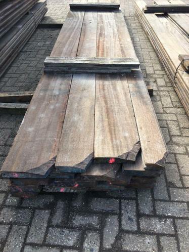② Gebruikte Damwand planken hardhout 3 4 5 6 cm dik — Hout en Planken — 2dehands