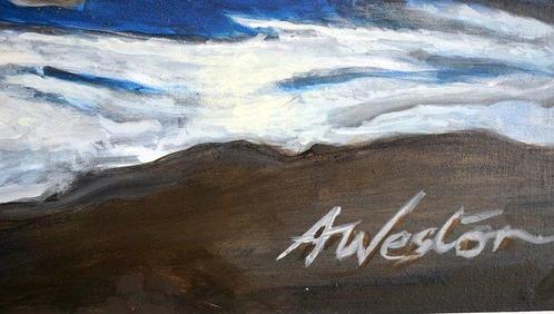 Alan Weston - Lantic Bay, Cornwall, Antiek en Kunst, Kunst | Schilderijen | Modern
