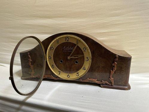 Mantel clock - Arthobel - Art Deco Glas, Hout, Messing -, Antiek en Kunst, Curiosa en Brocante