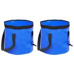 vidaXL Emmers 2 st inklapbaar 20 L PVC blauw, Caravans en Kamperen, Kampeeraccessoires, Verzenden, Nieuw