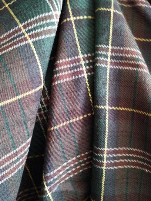 Tartan in zuivere wol van gemiddelde dikte 600x140 - Textiel, Antiek en Kunst, Antiek | Tapijten, Tafelkleden en Textiel