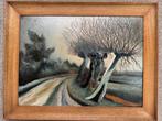Dolf Henkes (1903-1989) - Landweg met knotwilgen, Antiquités & Art, Art | Peinture | Classique