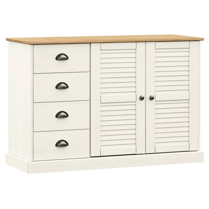 Compact Dressoir Grenenhout Wit | OP = OP | 64% Voordeel, Huis en Inrichting, Kasten | Dressoirs, 100 tot 150 cm, 25 tot 50 cm