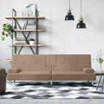 vidaXL Canapé-lit avec porte-gobelets cappuccino, Maison & Meubles, Canapés | Salons, Neuf, Verzenden