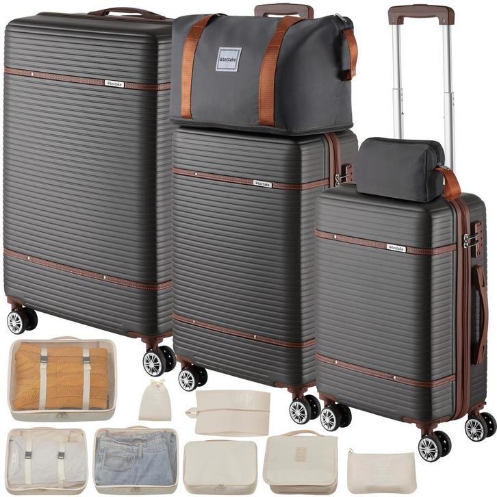 tectake Reiskofferset Madison, 13-delig, TSA-slot - antracie, Handtassen en Accessoires, Uiterlijk | Cosmetica en Make-up, Verzenden