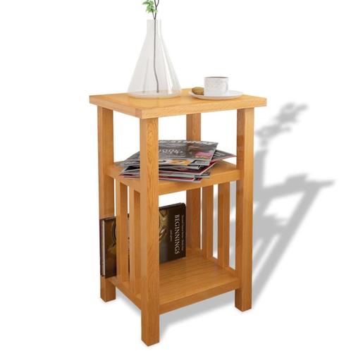 vidaXL Bijzettafel met tijdschrifthouder 27x35x55 cm massief, Huis en Inrichting, Tafels | Bijzettafels, Nieuw, Verzenden