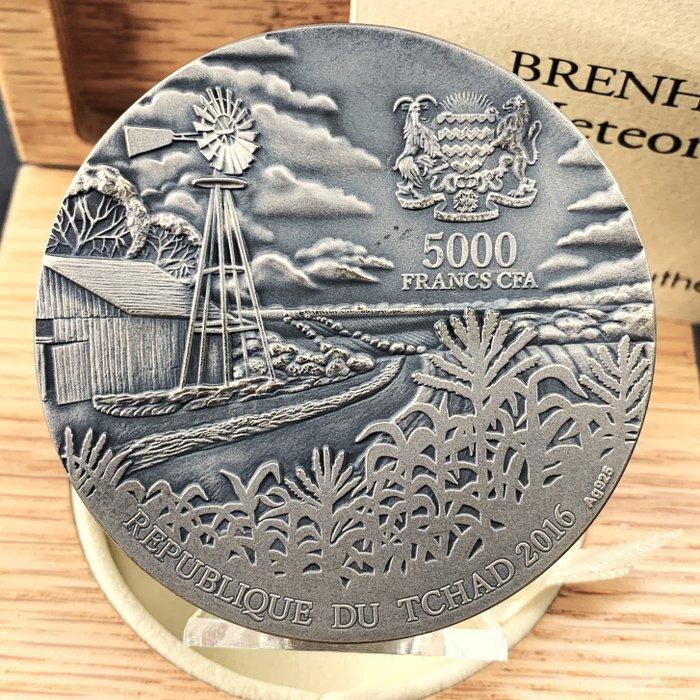 Tsjaad. Silver .925 5 Oz. - 5000 Francs CFA (Brenham, Timbres & Monnaies, Métaux nobles & Lingots