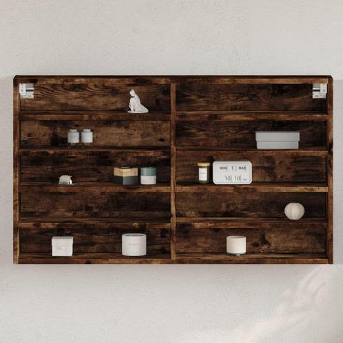 vidaXL Vitrinekast 100x15x58 cm bewerkt hout gerookt, Huis en Inrichting, Kasten | Wandmeubels, Nieuw, Verzenden