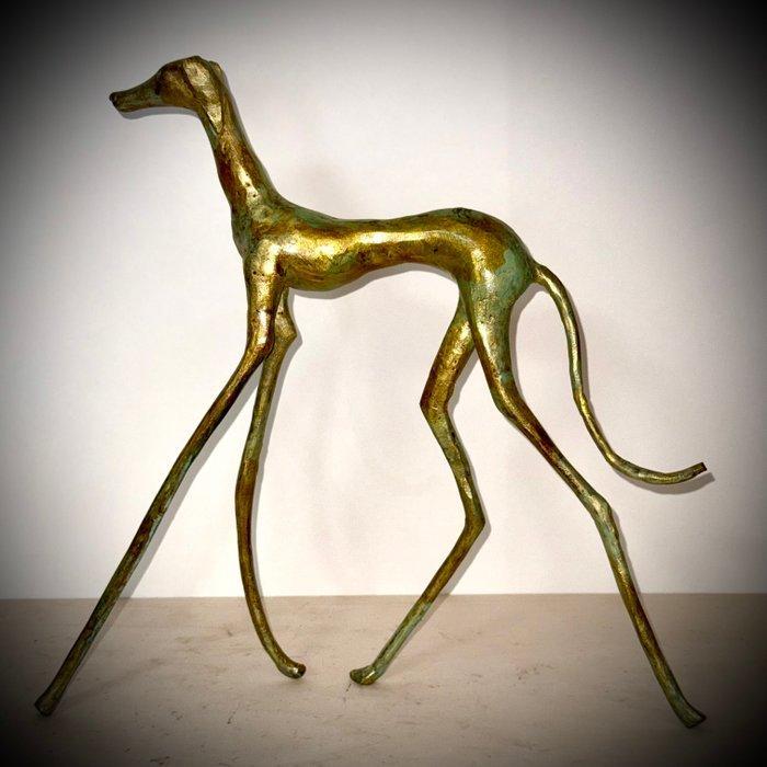 Abdoulaye Derme - sculptuur, Lévrier Bleu - 34 cm - Koud, Antiek en Kunst, Curiosa en Brocante