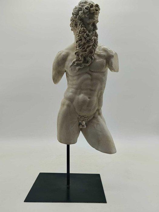 sculptuur, Torso di Poseidone - 46 cm - marmerstof, Antiek en Kunst, Antiek | Keramiek en Aardewerk