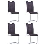 vidaXL Chaises à manger cantilever lot de 4 marron, Maison & Meubles, Verzenden, Neuf