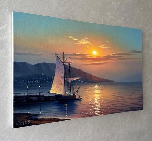 Stoev Serhii (1971) - Dawn over Yalta, Antiek en Kunst, Kunst | Schilderijen | Modern
