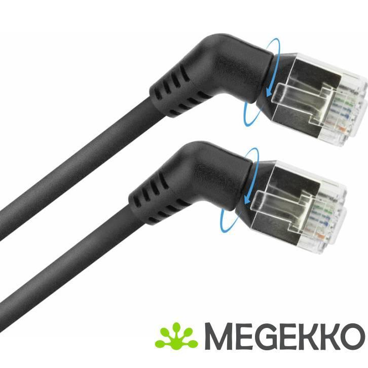 ACT DD1907 Roteerbare netwerkkabel Zwart 7 m Cat6 U/FTP, Computers en Software, Overige Computers en Software, Nieuw, Verzenden
