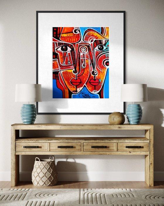 Simeon Gonzales - Juntos TU y YO (NO RESERVE PRICE), Antiek en Kunst, Kunst | Schilderijen | Modern