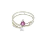 Ring - 9 kt. Witgoud - 0.48ct. tw. Robijn - Diamant, Handtassen en Accessoires, Ringen, Nieuw